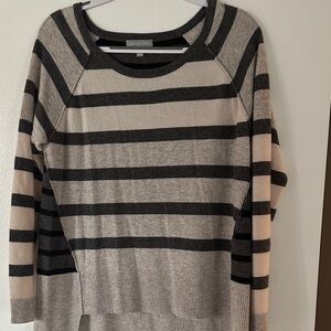 100% cashmere Striped Crew Neck Sweater